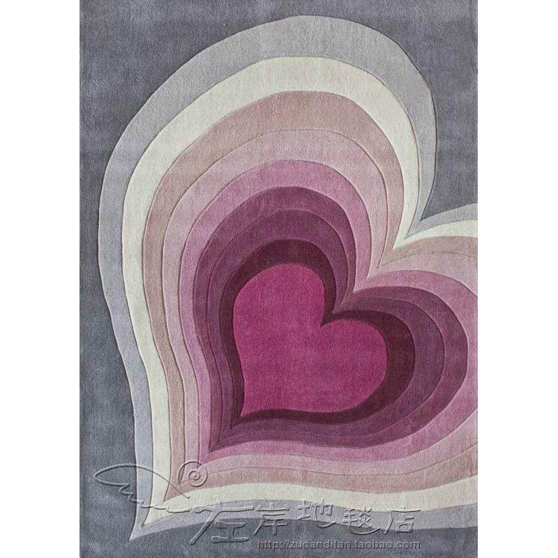 粉色桃心美式欧式地毯客厅茶几沙发卧室床边书房餐厅手工腈纶地毯,居家布艺,地毯,淘宝优惠券,粉丝福利购,淘宝优惠卷