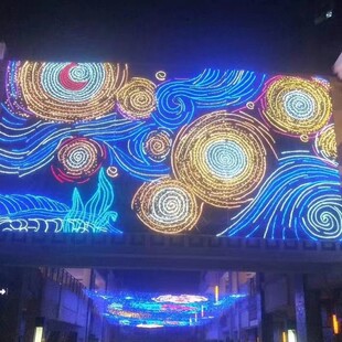 户外商场定制幕墙灯饰画装饰商业街亮化外墙楼体霓虹灯光造型
