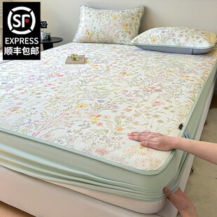 A类母婴级冰藤凉席夏季家用冰丝席可水洗可折叠空调软席床笠款