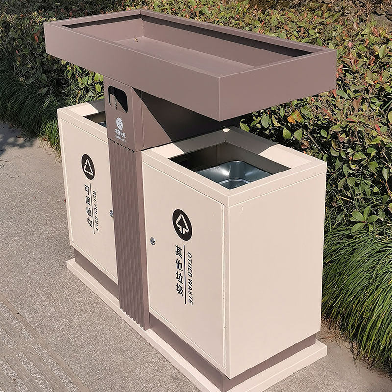 户外分类垃圾桶带花盆 室外果皮箱种植花盆 不锈钢垃圾箱定制logo,家庭/个人清洁工具,垃圾桶,淘宝优惠券,粉丝福利购,淘宝优惠卷