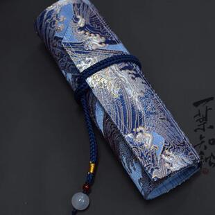 知秋家?? 一叶知秋 钢笔 笔帘 蓝涛紫涛 手作 收纳 西阵织