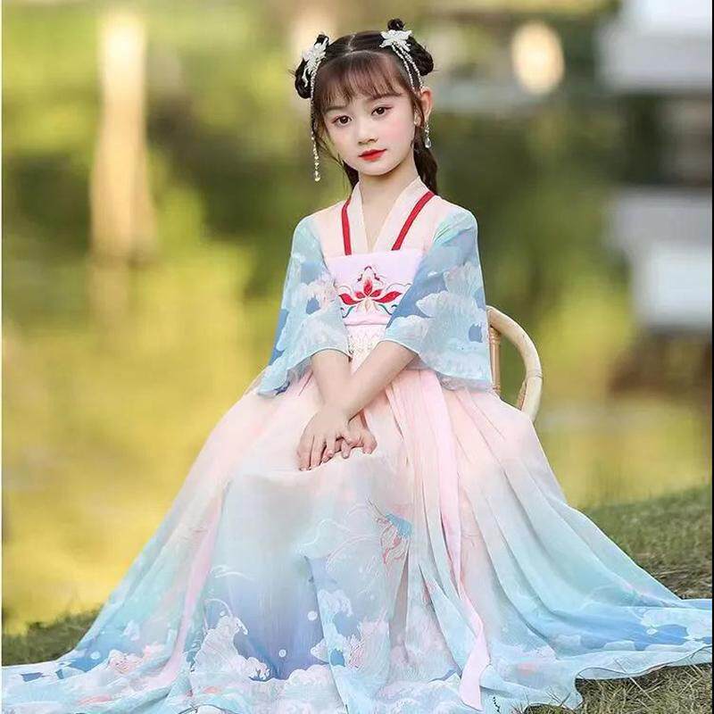 改良古装春夏季2025中国风仙女裙儿童襦裙薄款