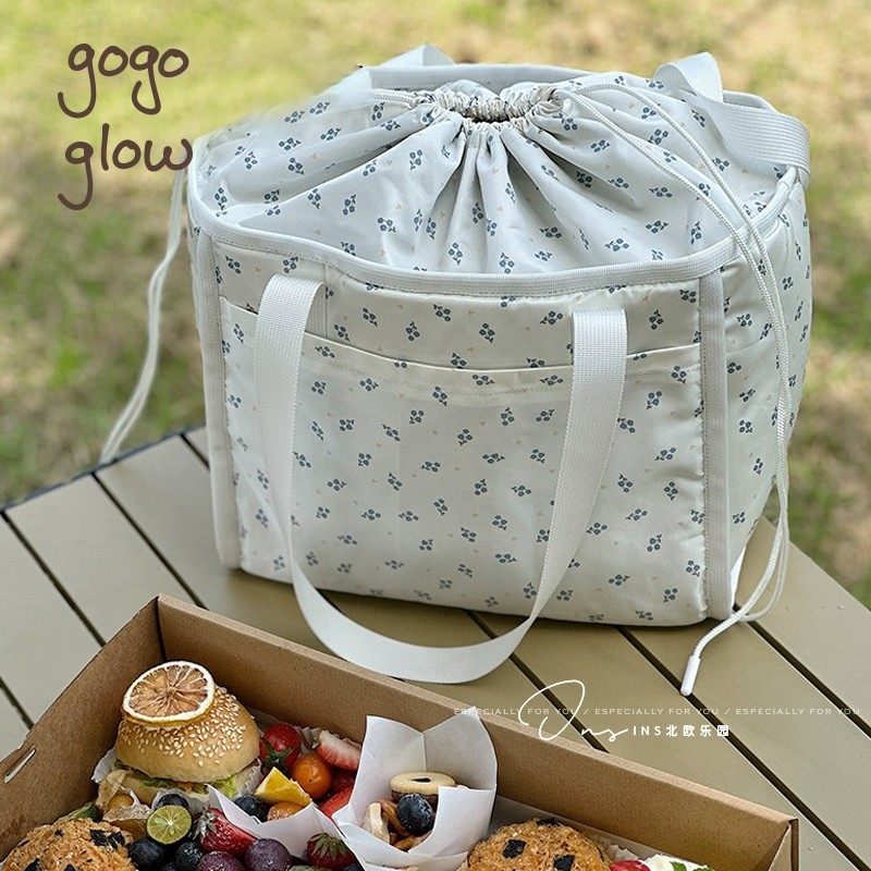 韩系野餐包保温手提饭盒防水加厚保鲜便当户外大容量多口袋露营袋,收纳整理,饭盒袋,淘宝优惠券,粉丝福利购,淘宝优惠卷