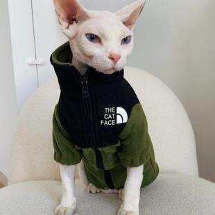 Phynx Planet Sphynx德国无毛猫服装时尚的冬天新的温暖的宠物猫