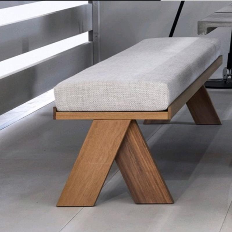新中式客厅实木布艺沙发凳创意餐椅长凳长椅家用长条椅换鞋凳