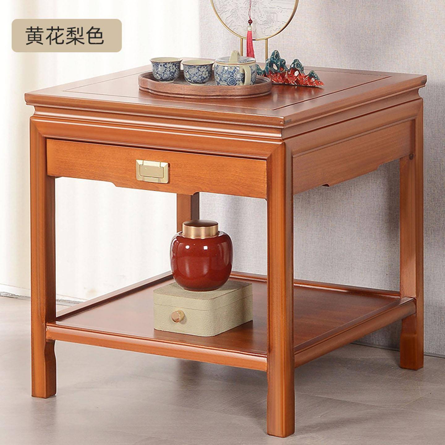 花梨色中式实木茶几沙发边几角几茶桌小桌方桌鱼缸架奇石架子花架