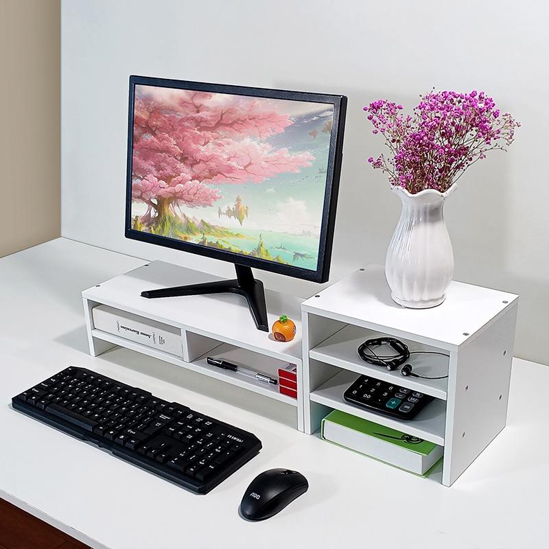 护颈办公室桌上电脑萤幕屏增高底座支架桌面键盘收纳盒置物整理