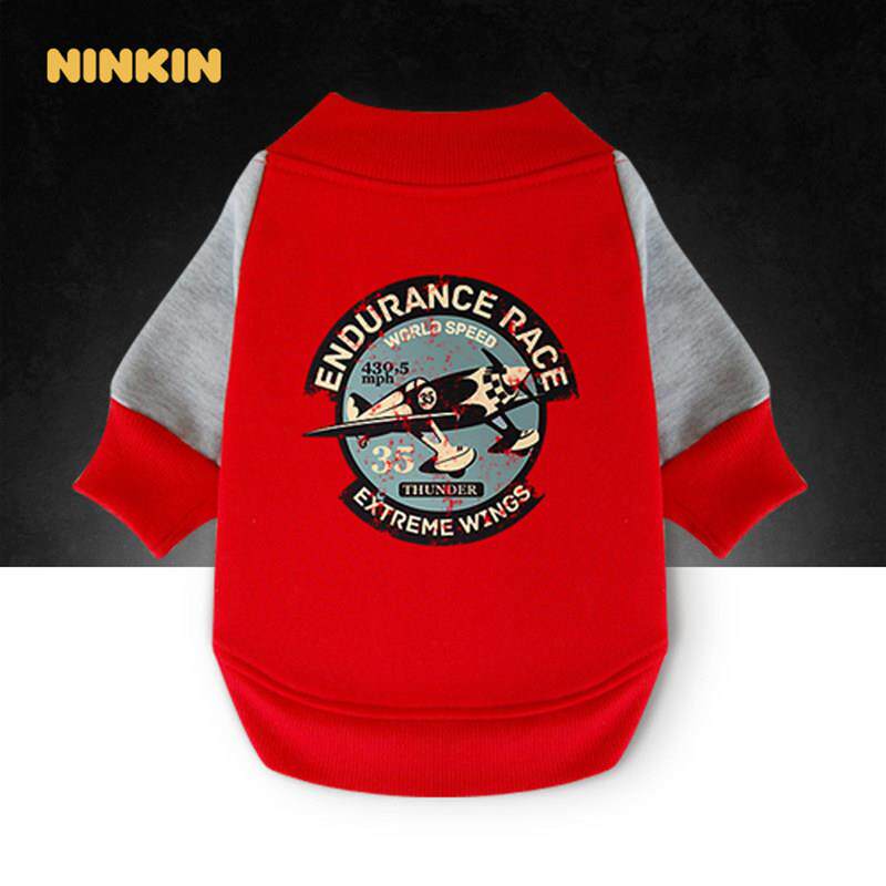 Ninkin飞机印花狗服 法斗巴哥雪纳瑞秋冬卫衣AI