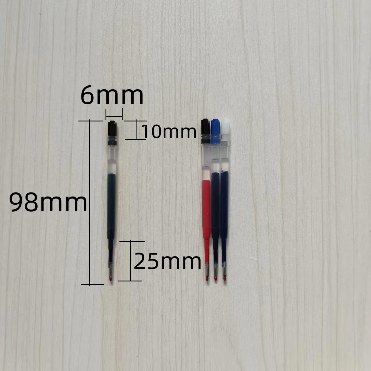 欧标G2红蓝黑424中性签字笔芯0.5mm通用替换金属碳素水笔芯9.8cm
