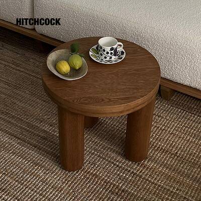 HITCHCOCK Side Table小边桌咖啡桌简约北欧中古实木圆形茶几边几