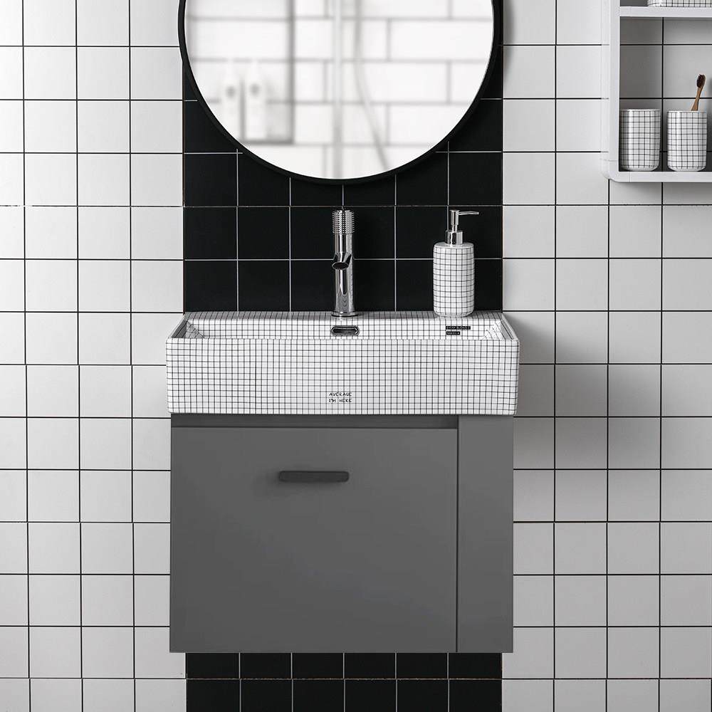 浴室柜陶瓷一体洗手盆柜组合现代简约卫生间洗漱台盆小户型小尺寸