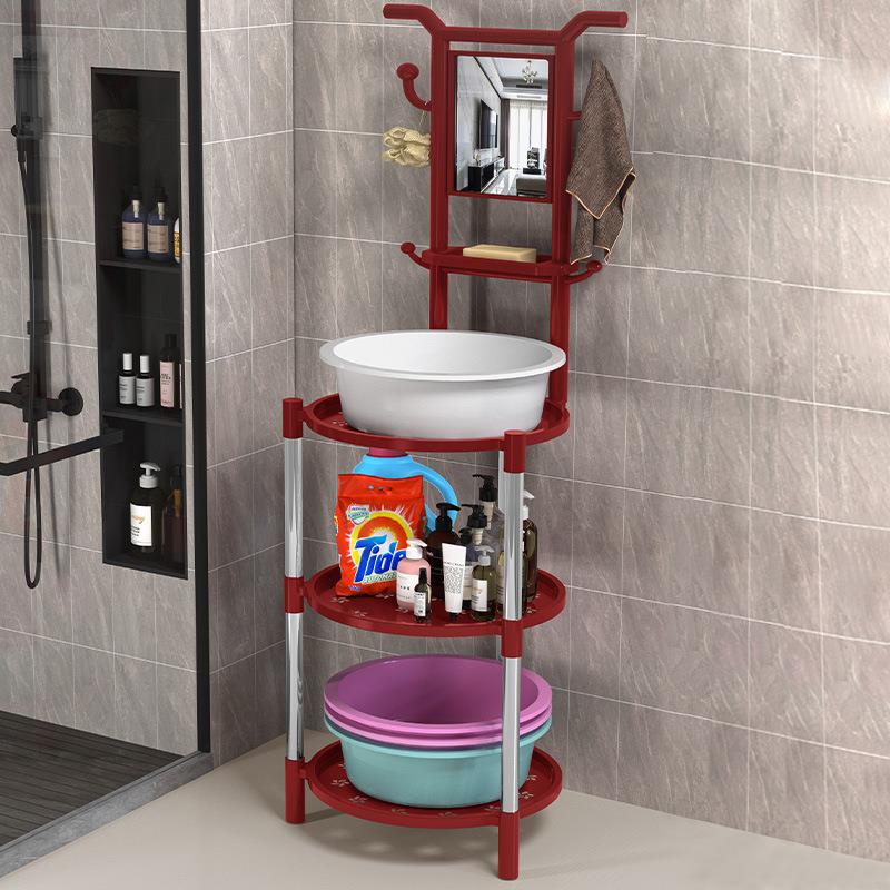 农村老式脸盆架落地式家用不锈钢洗头架子洗脸架卫生间简易置物架