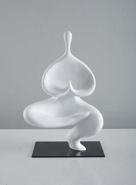 现代瑜伽雕塑人物摆件禅意酒柜装饰艺术品乔迁新居客厅样板间摆设