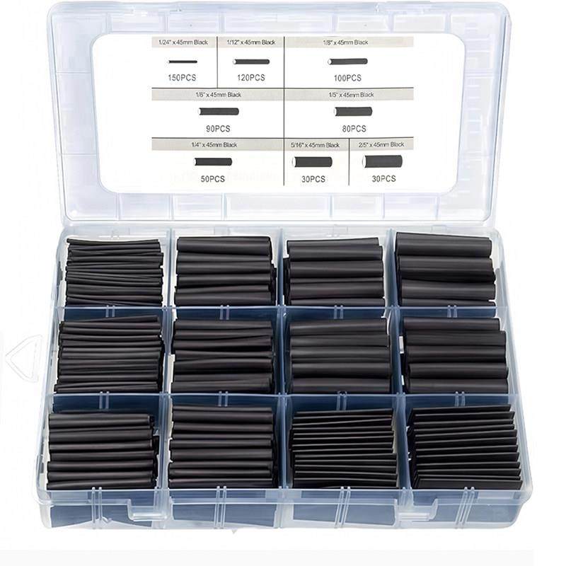 650pcs阻燃热缩套管电线 线保护套绝缘热缩管盒装黑色热缩管套装,电子/电工,电线管配件,淘宝优惠券,粉丝福利购,淘宝优惠卷