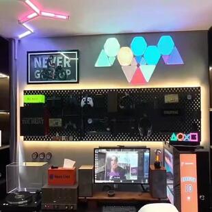 黑色压克力洞洞板定制墙上收纳电竞房置物架餐柜工具书桌整理架