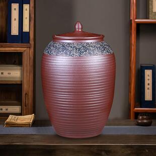 景德镇陶瓷米缸米桶茶叶罐 20斤50斤100装带盖子防潮防虫密封储物