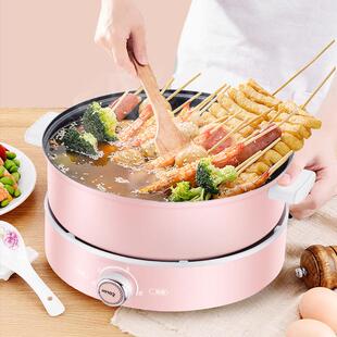 豪特电火锅家用分体式大容量多功能煎炸不粘锅电火锅