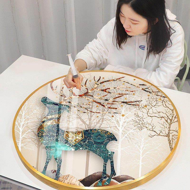 5d钻石画2025新款满钻贴画麋鹿客厅水晶手工点贴砖diy十字绣2024,居家布艺,钻石绣,淘宝优惠券,粉丝福利购,淘宝优惠卷