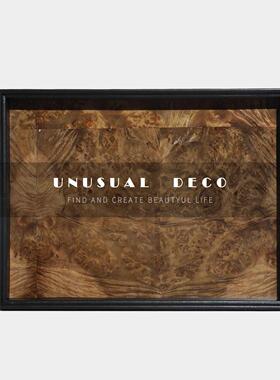 UNUSUAL 皮革果木皮托盘软装售楼处客厅样板间卧室衣帽间收纳摆件