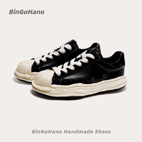 BINGO HANO“龙马精神”马皮贝壳头复古厚底溶解鞋SY260