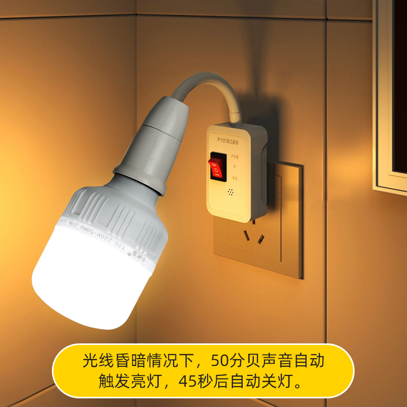 声光控感应灯直插式led灯泡楼道入户门楼梯开关声音控制卧室起夜