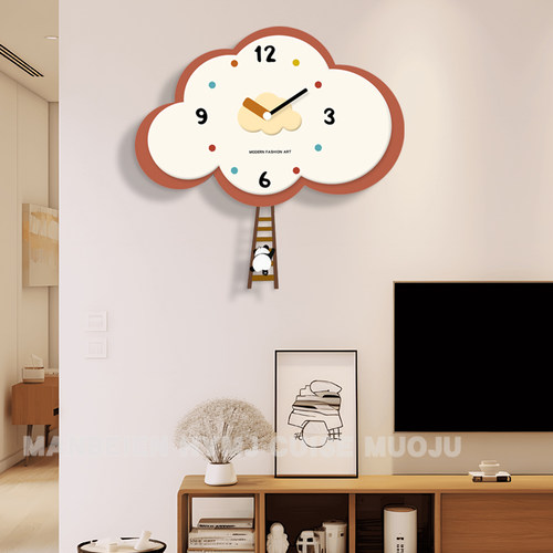 钟表挂钟客厅22新款静音家用免打孔挂表现代儿童房时钟挂墙