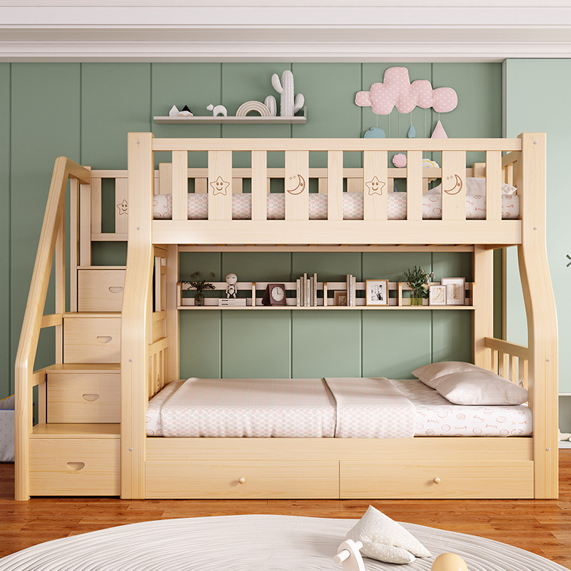 上下铺层床实木高低床上下铺大人子母床小户型全实木儿童上下床,住宅家具,高低/子母床,淘宝优惠券,粉丝福利购,淘宝优惠卷