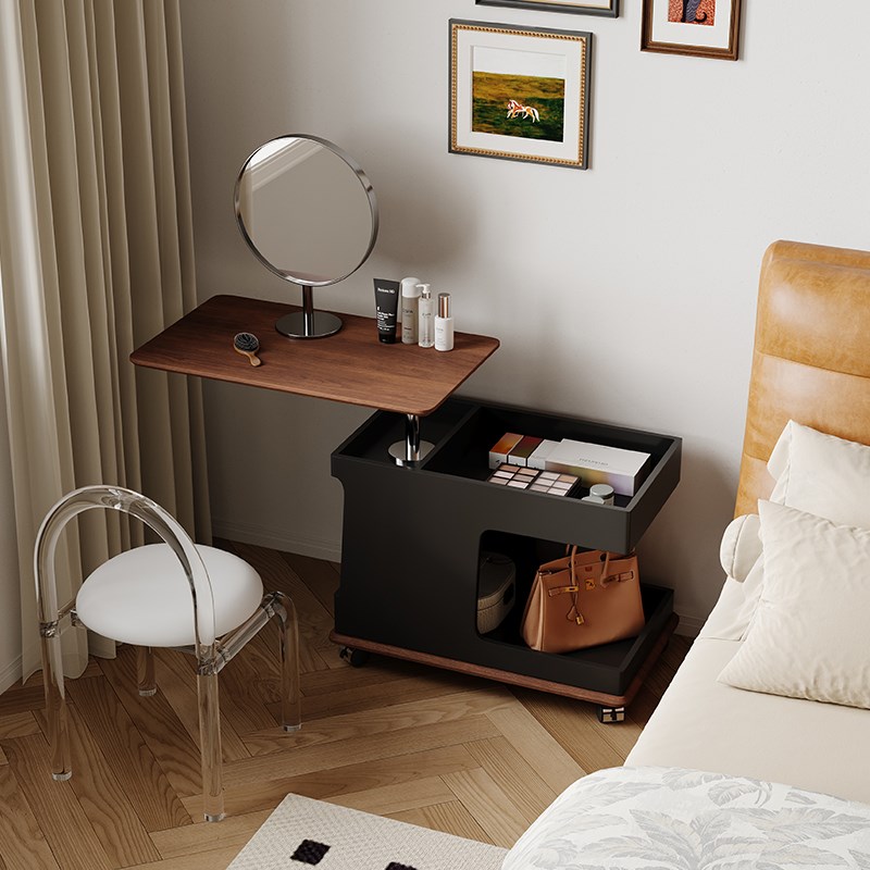 IFJE 带轮小推车沙发茶几临时办公休闲小桌子中古升降边柜