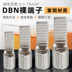 DN紫铜插片型冷压接线端子插针形线耳铜鼻子.2.