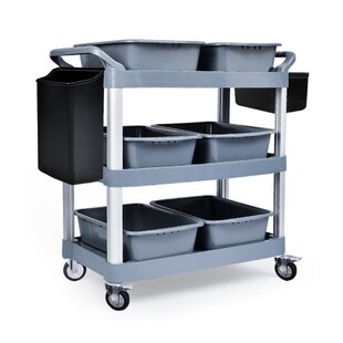 餐车小推车三层送餐车商用传菜塑料收餐车收碗车手推车