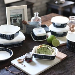 多器型陶瓷密封保鲜盒 稻草黑 韩国zen&lo hele