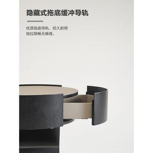 XINXINRAN 意式 极简马鞍皮轻奢床头柜高脚床边储物简约设计师款