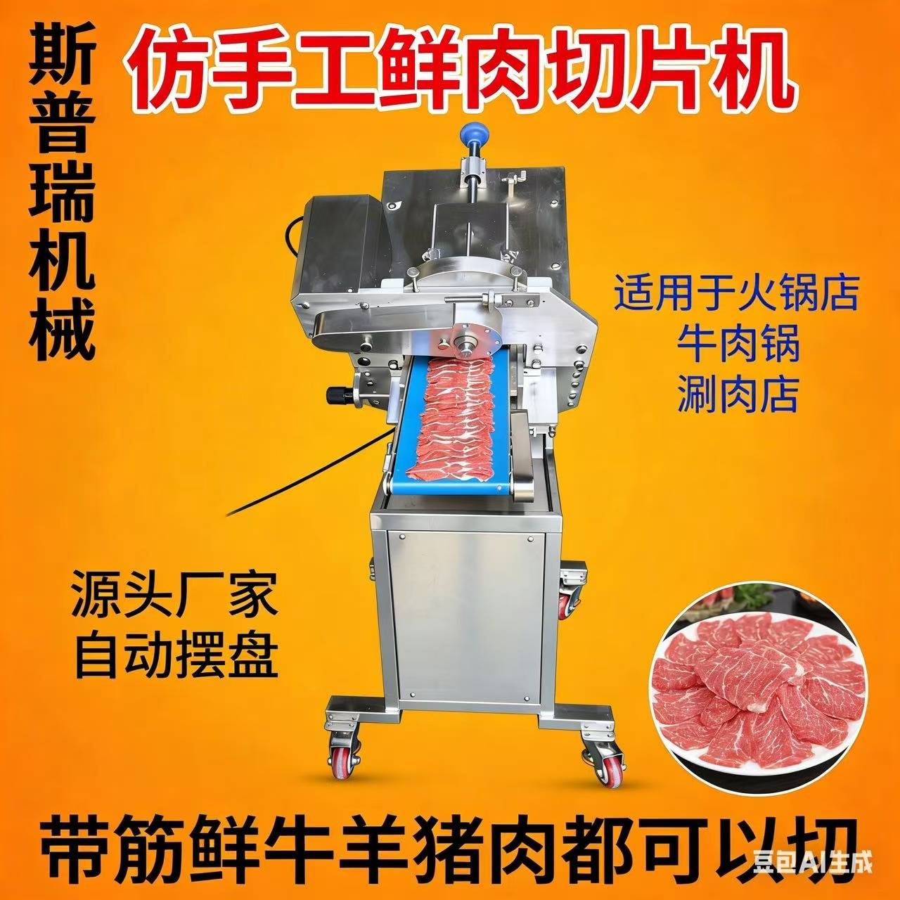 羊肉潮汕牛羊肉火锅切片机北京老北京自动商用牛羊切片全自动鲜肉