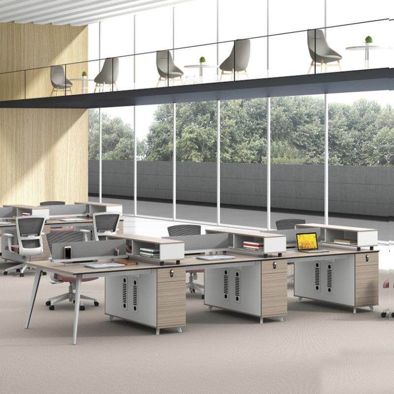 现代四办人位办公桌务椅组合职员时尚办公人卡座两公桌面对面财桌