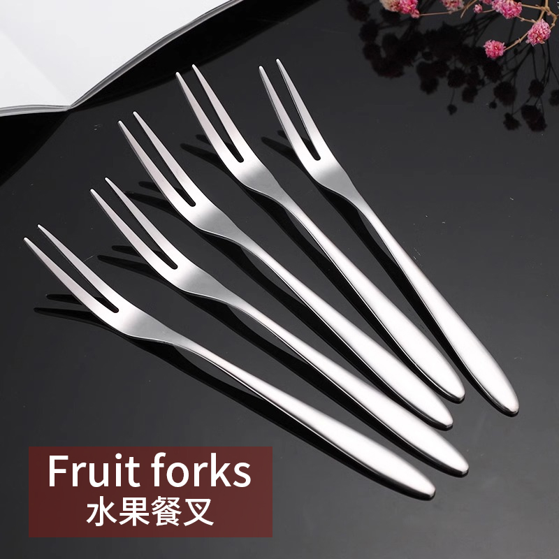高颜值不锈钢水果叉套装