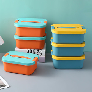 居家桌面收纳盒零食杂物塑料整理筐家用长方形带盖收纳箱储物盒