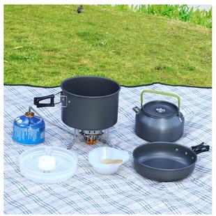 爐餐具裝 備用品 鍋具野外卡式 戶外便攜露營(yíng)炊具套鍋野營(yíng)燒水壺套裝