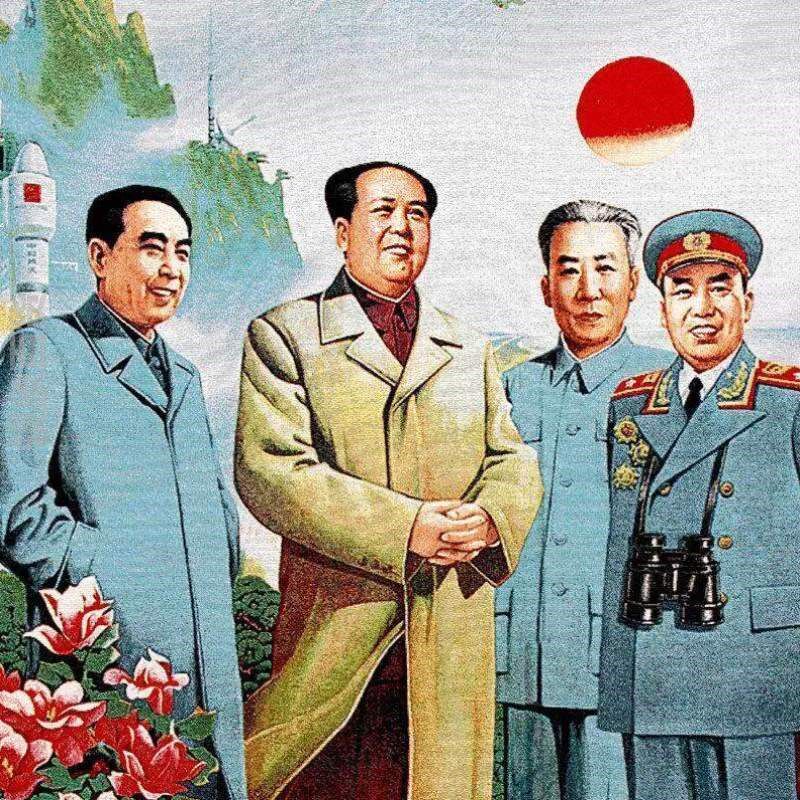 画像朱德织锦丝绸四大中堂伟人伟人挂画四大刘少奇毛主席墙画刺绣