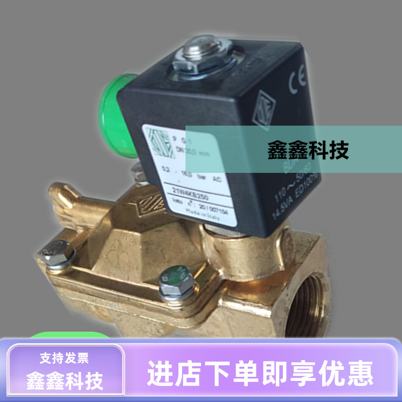 ODE电磁阀21W4KB250两位两通电磁阀G1/DN25/BDA线圈110V原装进口