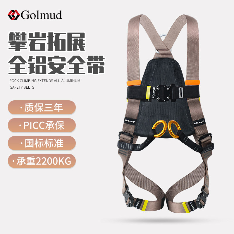 Z-Y攀岩安全带全套高空作业GM3563全身五点式电工耐磨安全绳套装