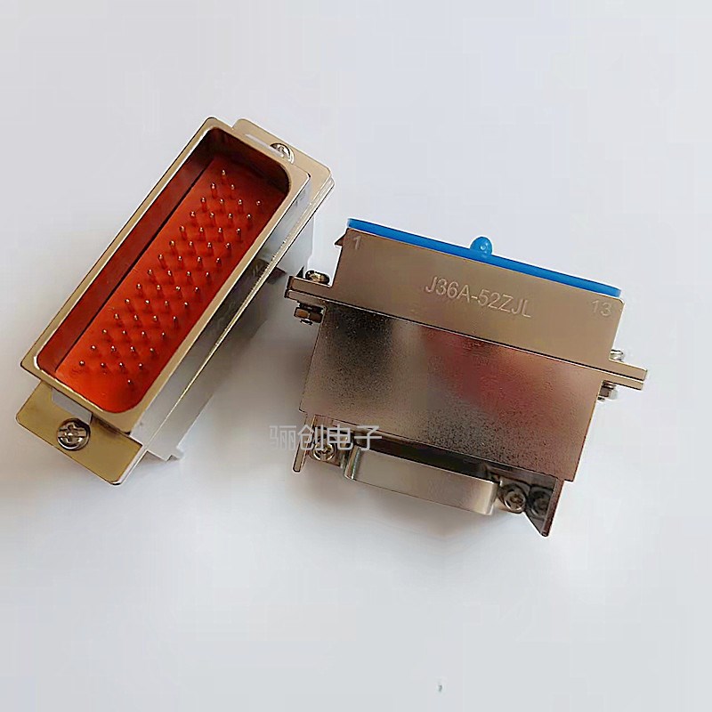 J36A-52ZJB J36A-52ZJL 矩形连接器 52芯插座装针 带护线外壳咨询