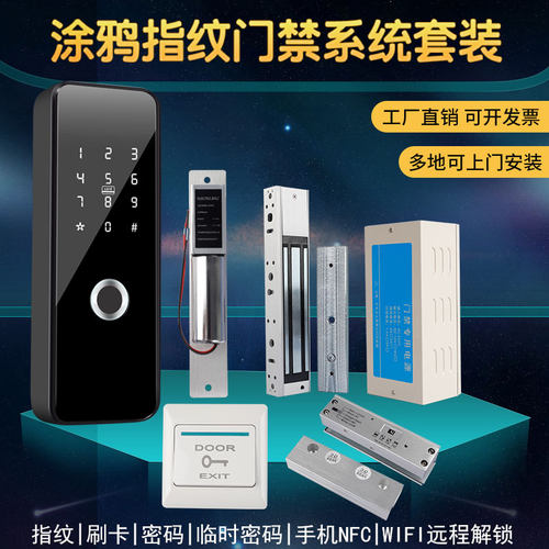 涂鸦智能语音门禁磁力锁指纹密码锁IC刷卡手机远程小程序手机NFC