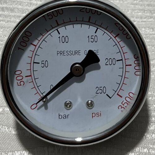 250bar 3500psi (25mpa)轴向压力表 外壳直径60mm 6cm 螺纹PT1/4