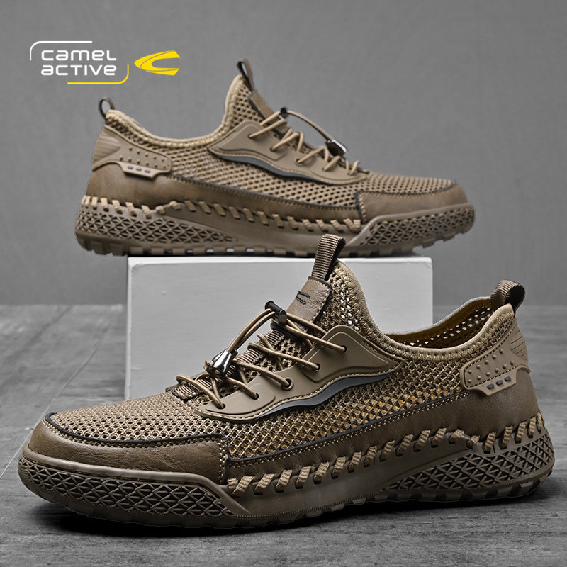 骆驼动感透气镂空网面鞋男鞋2026新款夏季男士户外休闲登山徒步鞋,流行男鞋,网面鞋,淘宝优惠券,粉丝福利购,淘宝优惠卷