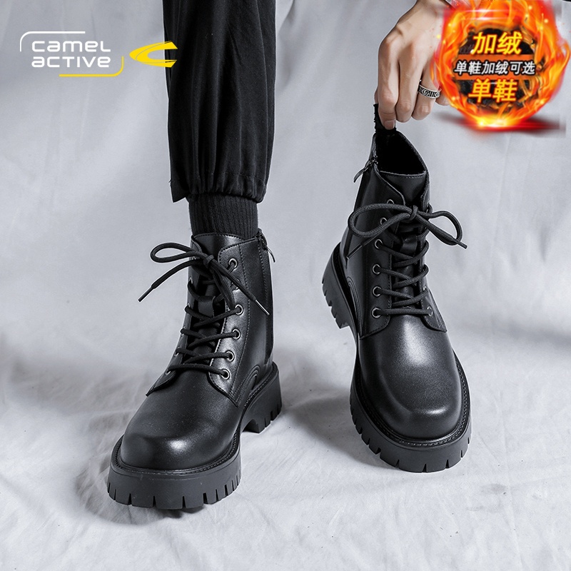 骆驼动感新款秋冬厚底增高马丁靴