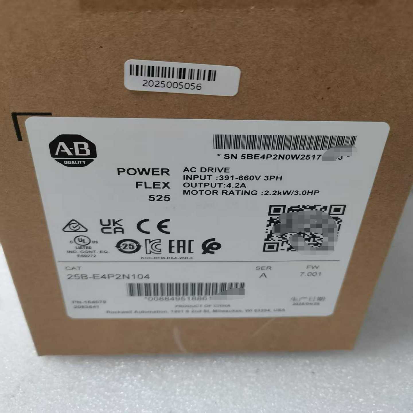 AB变频器 PowerFlex 525系列，型号25B-E4~议价