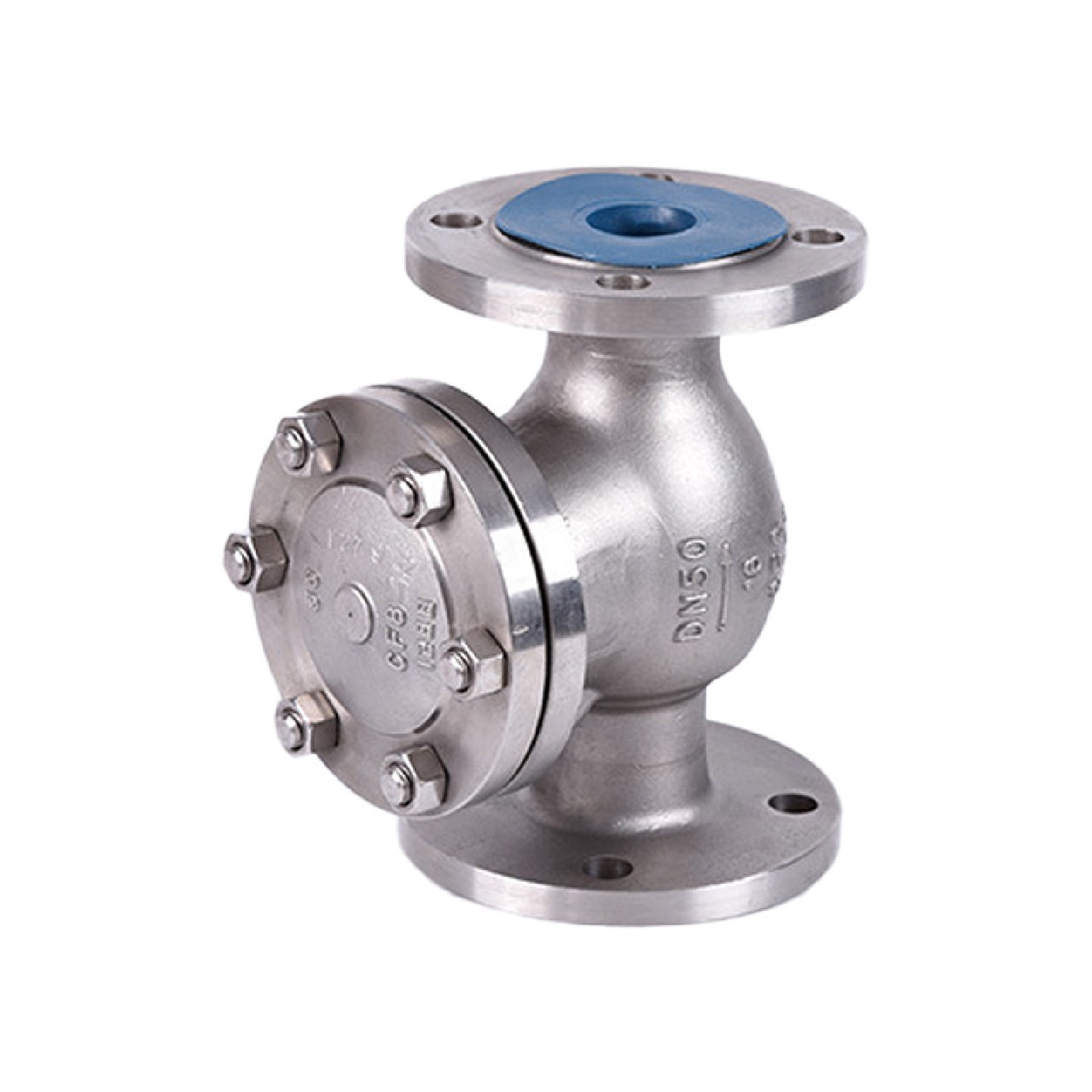 304不锈钢法兰止回阀旋启式H44W-16PDN50水泵水管止逆阀单向阀门