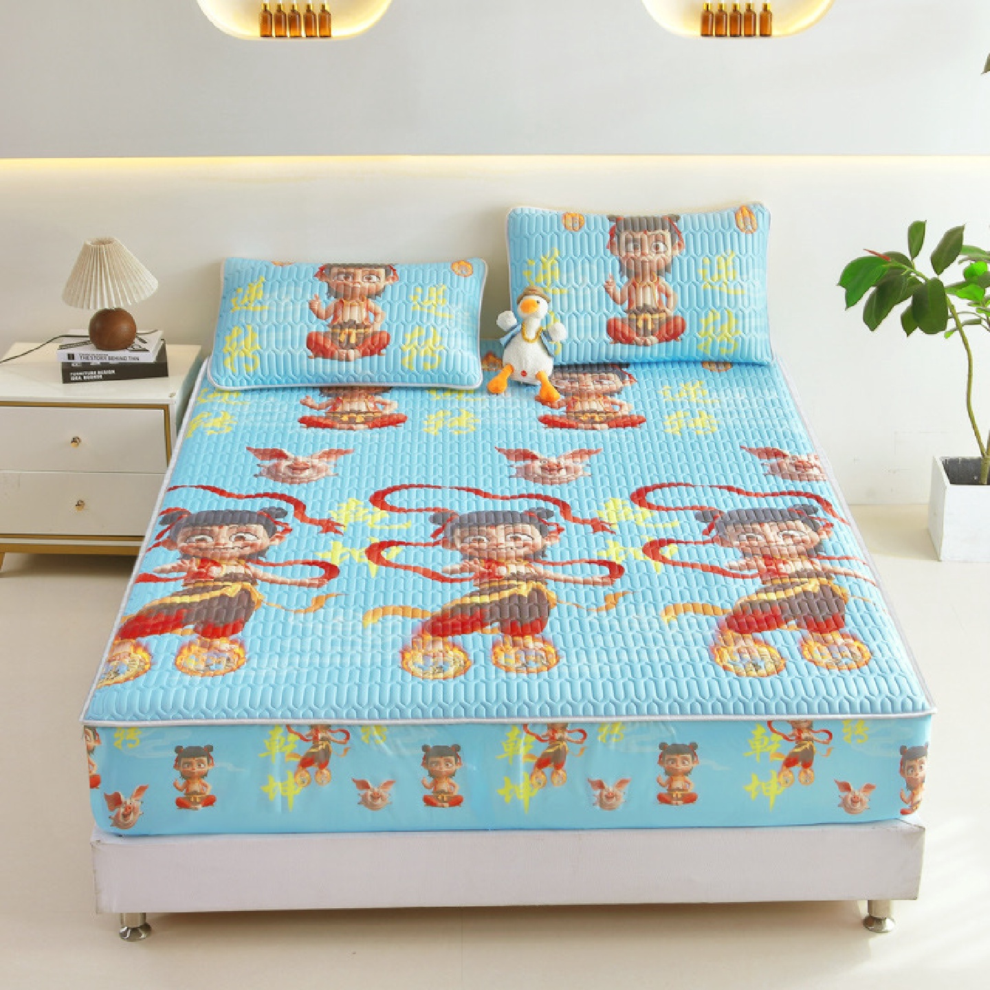 A类床笠款乳胶凉席三件套夏季冰丝凉席单件可机洗空调席防滑床套