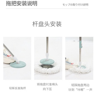 KBQ1双驱旋转拖把加强不锈钢杆加厚桶厨房客厅家用拖地墩布