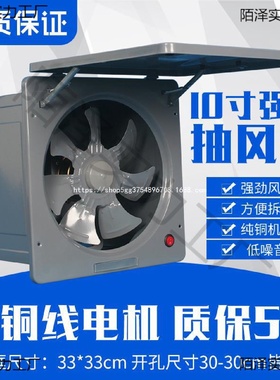10寸大功率家用换气扇厨房抽油烟排气扇抽风机老式窗式排风扇